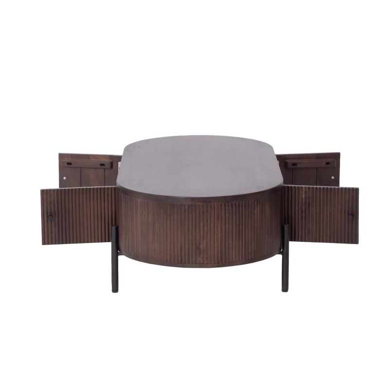 Table basse moderne en bois massif marron - Sohana
