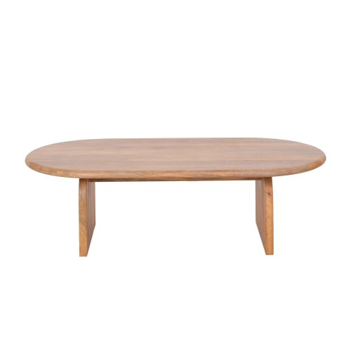 Table basse ovale et design en bois massif 140 cm - Enoa