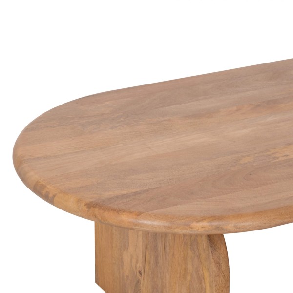 Table basse ovale et design en bois massif 140 cm - Enoa