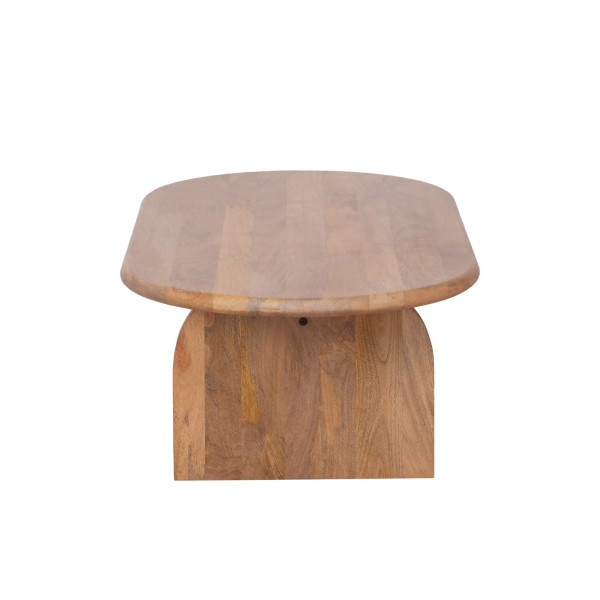 Table basse ovale et design en bois massif 140 cm - Enoa