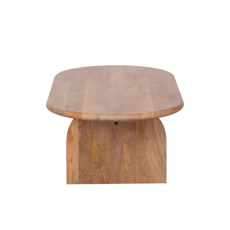 Table basse ovale et design en bois massif 140 cm - Enoa