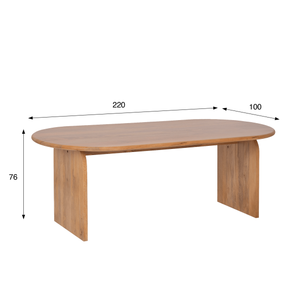 Table à manger ovale et design en bois massif 220 cm - Enoa
