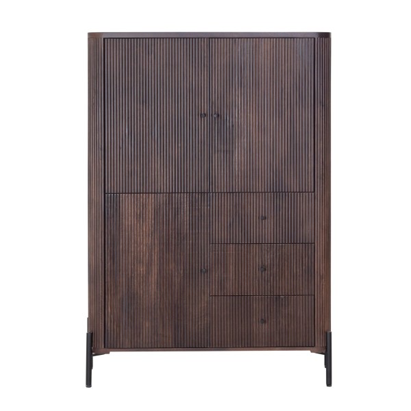 Armoire moderne en bois massif marron - Sohana