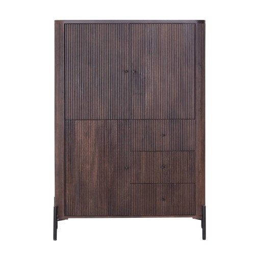 Armoire moderne en bois massif marron - Sohana
