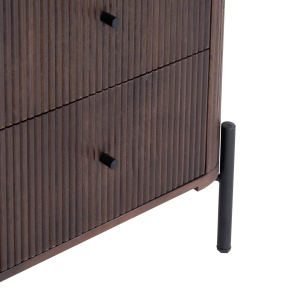 Armoire moderne en bois massif marron - Sohana
