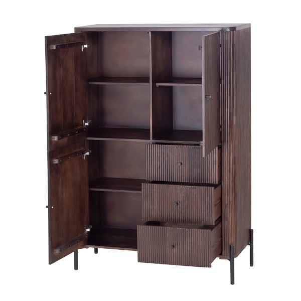 Armoire moderne en bois massif marron - Sohana