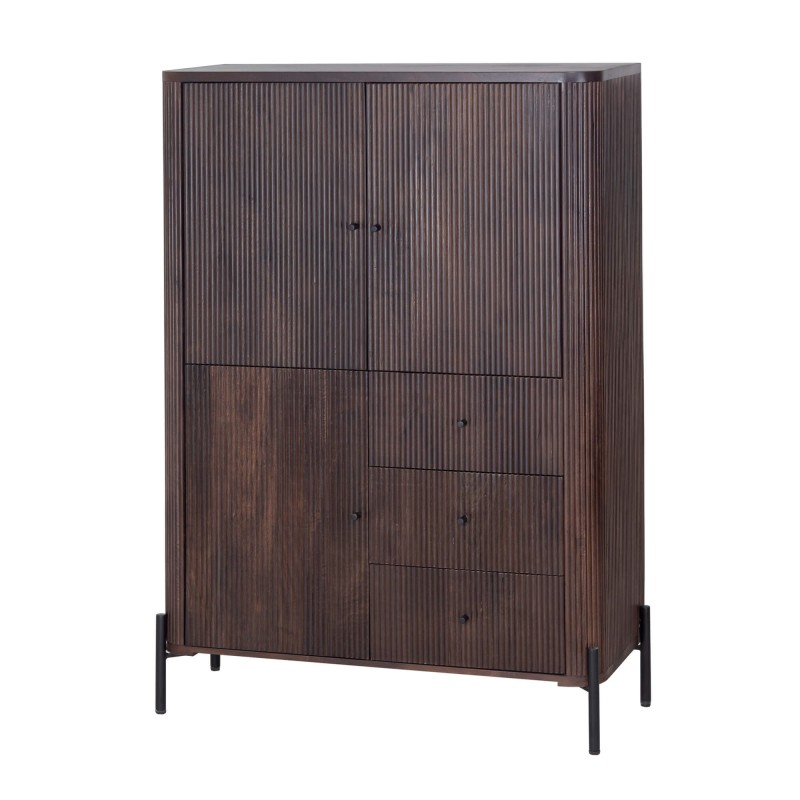 Armoire moderne en bois massif marron - Sohana
