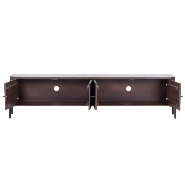 Meuble TV moderne en bois massif 200 cm (suspendu ou à poser) - Sohana