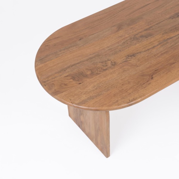 Table à manger ovale et design en bois massif 220 cm - Enoa