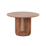 Table à manger ronde en bois massif naturel 120 cm - Kumo
