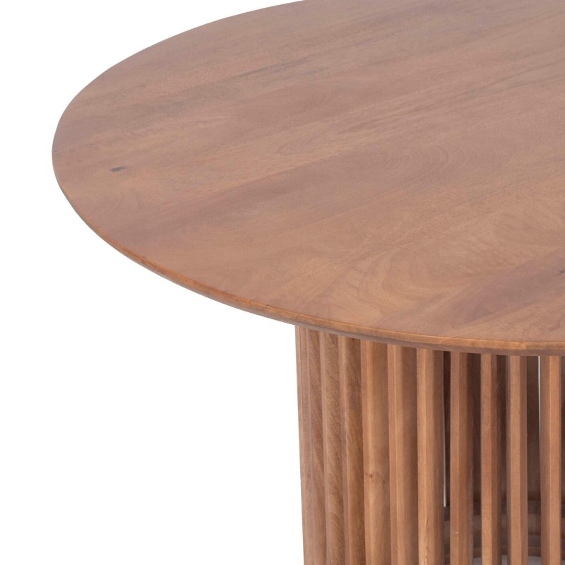 Table à manger ronde en bois massif naturel 120 cm - Kumo