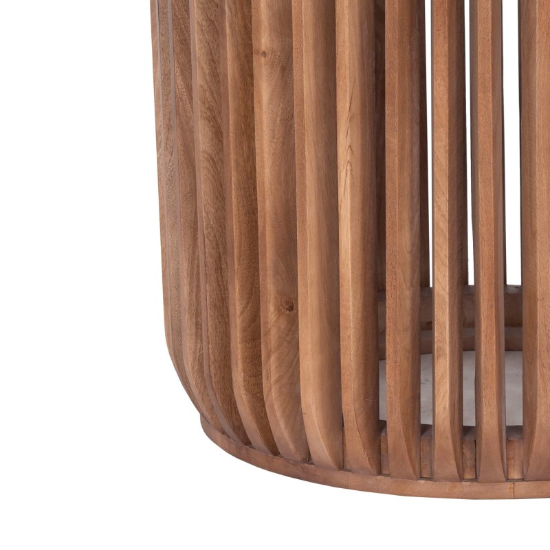Table à manger ronde en bois massif naturel 120 cm - Kumo