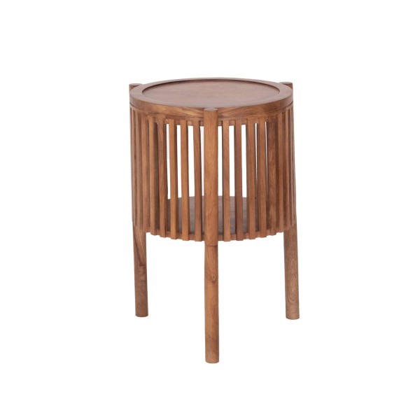 Table d'appoint ronde en bois massif naturel - Kumo
