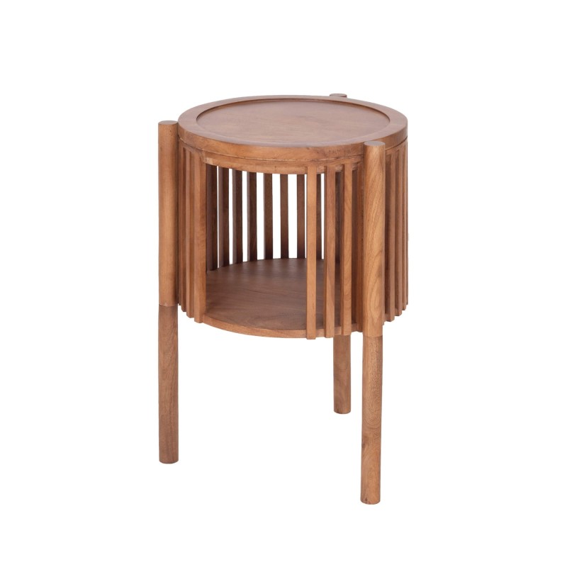 Table d'appoint ronde en bois massif naturel - Kumo