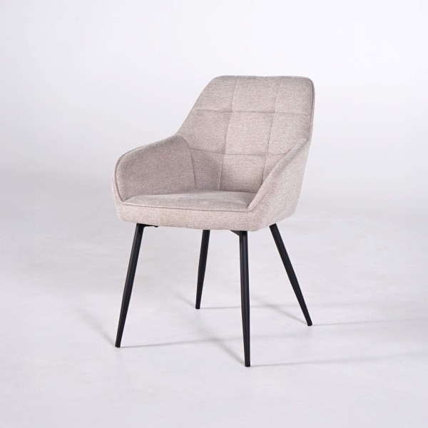 Chaise de salle à manger en tissu couleur sable - Nolan Square