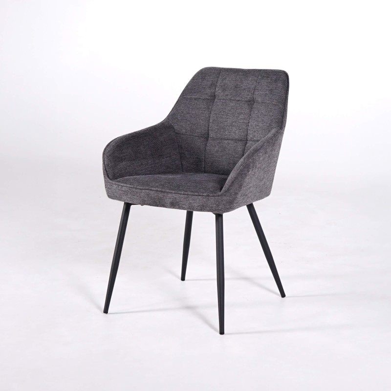Chaise de salle à manger en tissu gris foncé - Nolan Square