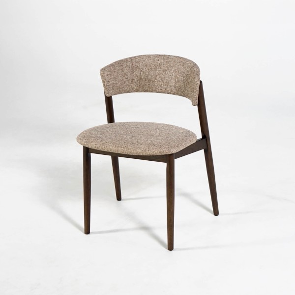 Chaise de salle à manger en tissu couleur espresso - Revere
