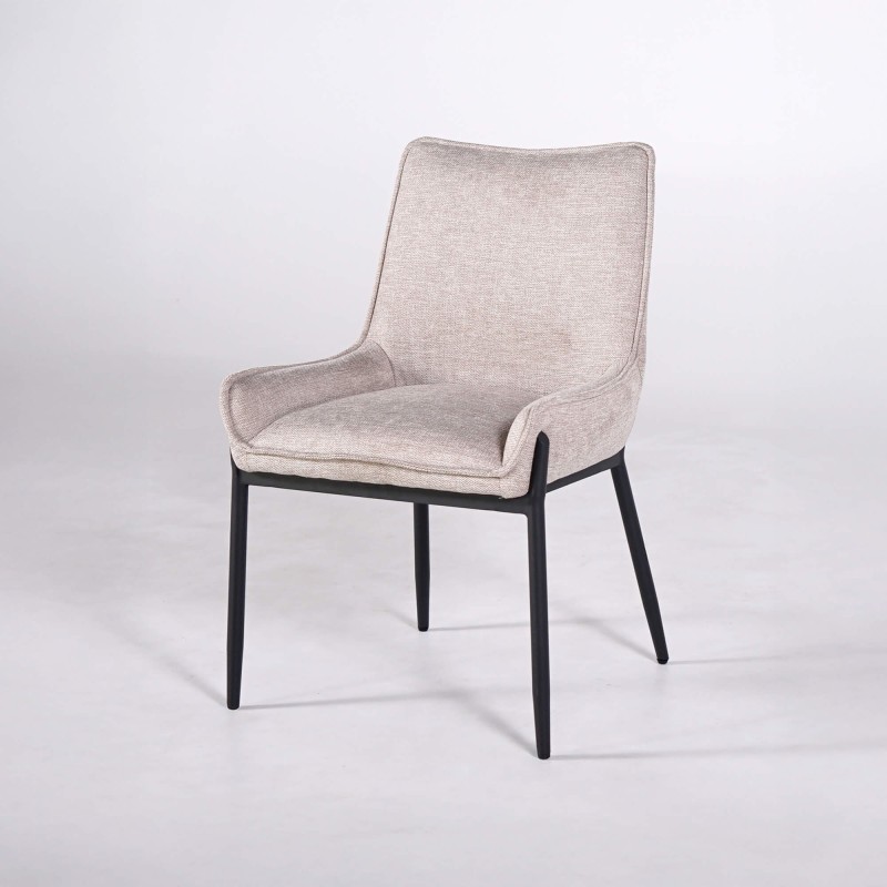 Chaise de salle à manger en tissu couleur sable - Calgary
