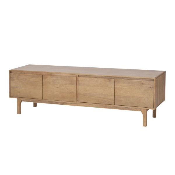 Meuble TV en bois massif naturel 180 cm (suspendu ou à poser) - Ivar