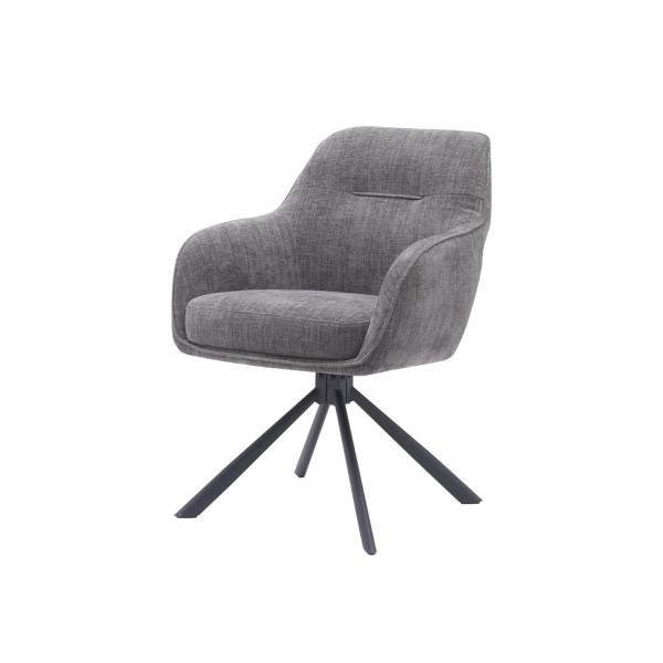 Chaise de salle à manger pivotante en tissu anthracite - Avola
