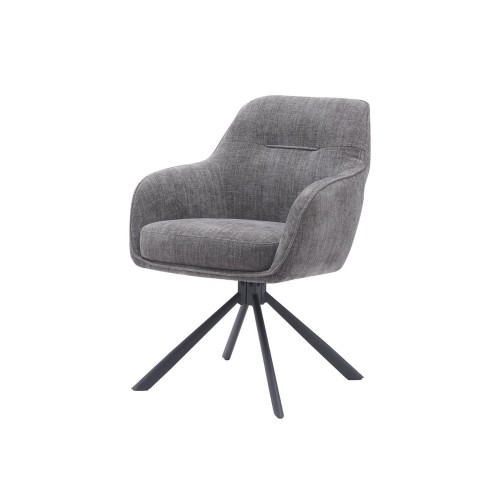 Chaise de salle à manger pivotante en tissu anthracite - Avola