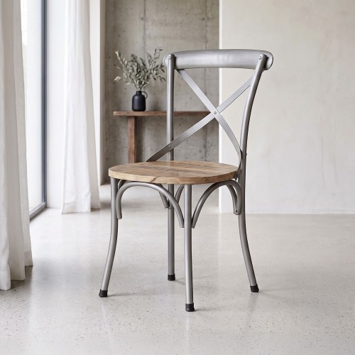 Chaise bistrot bois et métal