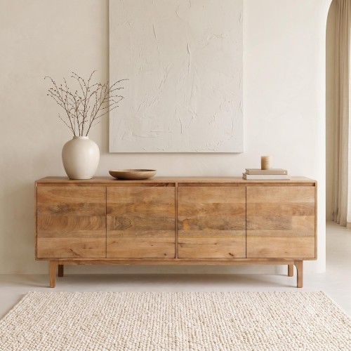 Enfilade en bois massif naturel 200 cm - Ivar