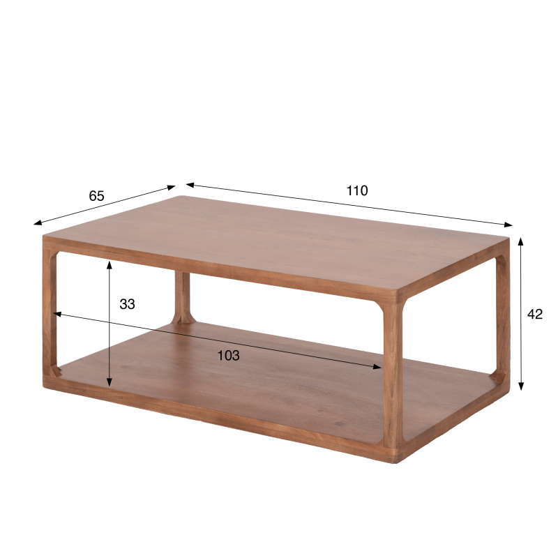 Table basse en bois massif naturel - Elven