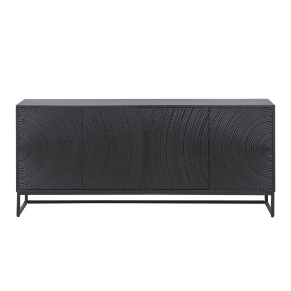 Buffet moderne et design en bois massif noir 170 cm - Radian