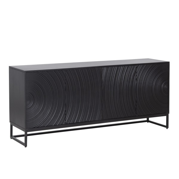 Buffet moderne et design en bois massif noir 170 cm - Radian