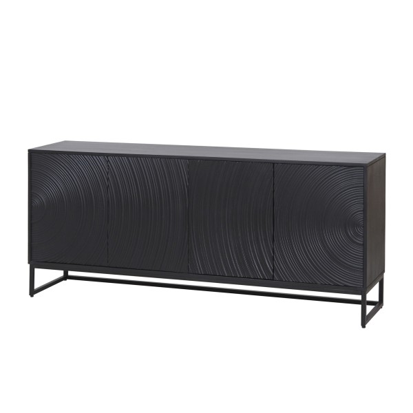 Buffet moderne et design en bois massif noir 170 cm - Radian