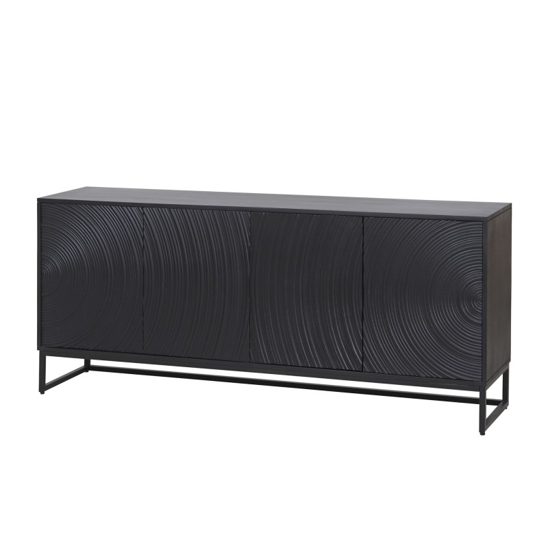 Buffet moderne et design en bois massif noir 170 cm - Radian