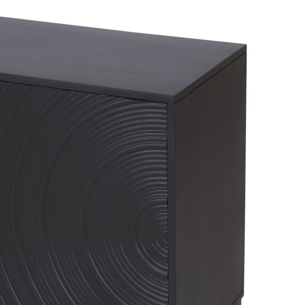 Buffet moderne et design en bois massif noir 170 cm - Radian