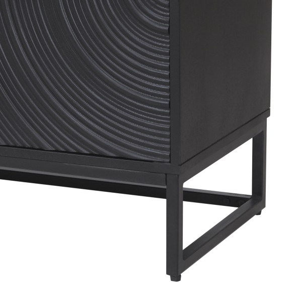 Buffet moderne et design en bois massif noir 170 cm - Radian