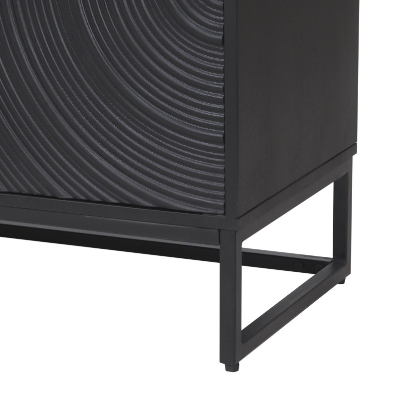Buffet moderne et design en bois massif noir 170 cm - Radian