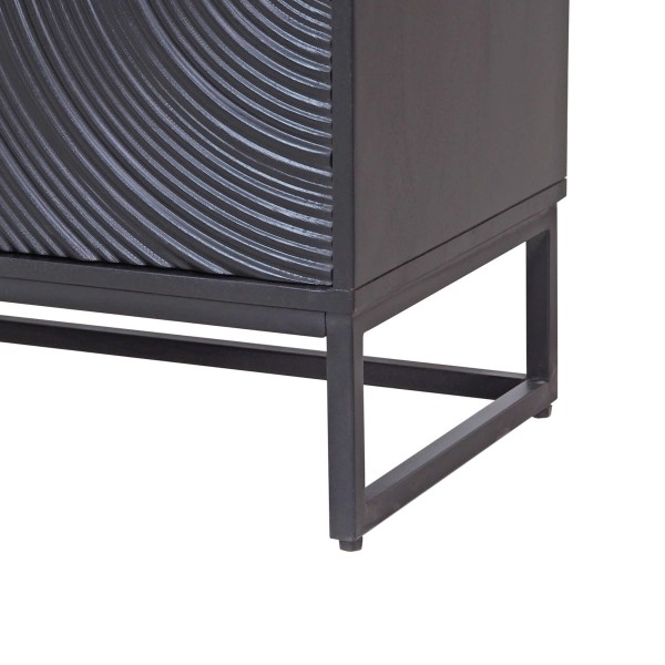 Buffet moderne et design en bois massif noir 85 cm - Radian