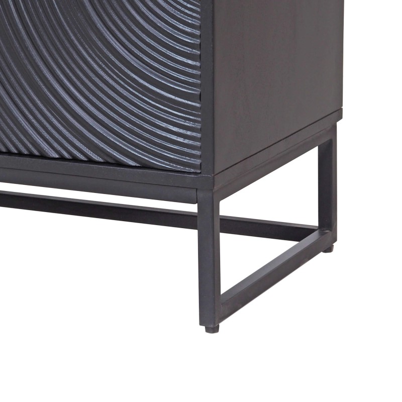 Buffet moderne et design en bois massif noir 85 cm - Radian