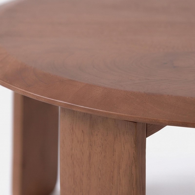Ensemble de 2 tables basses gigognes rondes en bois massif - Noma