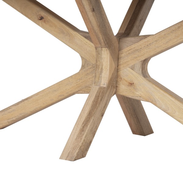 Table à manger ovale en bois massif avec pied mikado 220 cm - Ivar
