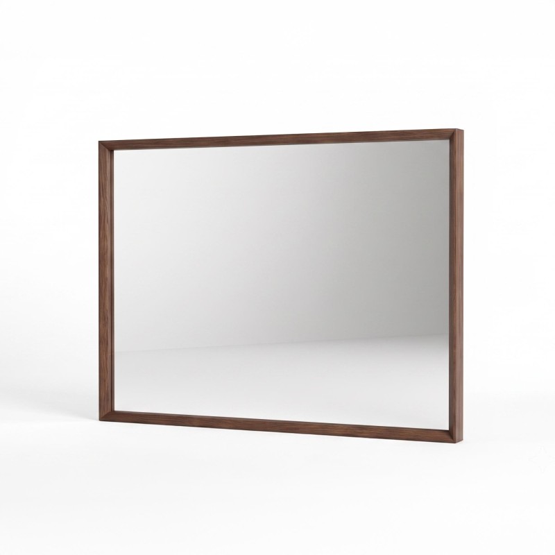 Miroir de salle de bain avec cadre en bois massif 90 x 70 cm