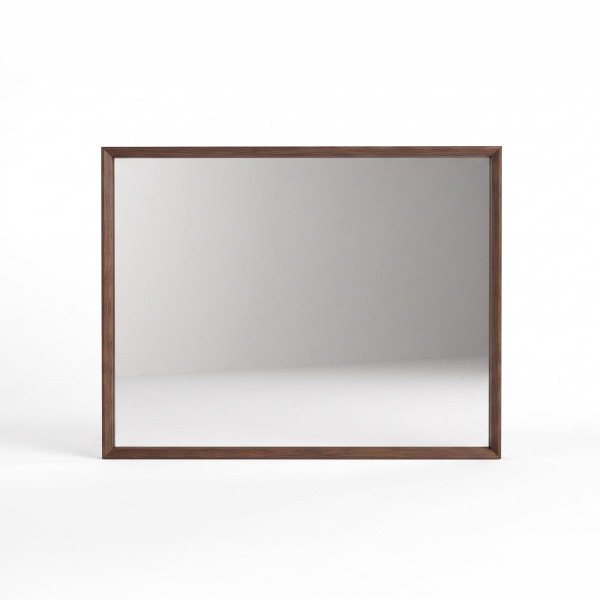 Miroir de salle de bain avec cadre en bois massif 90 x 70 cm