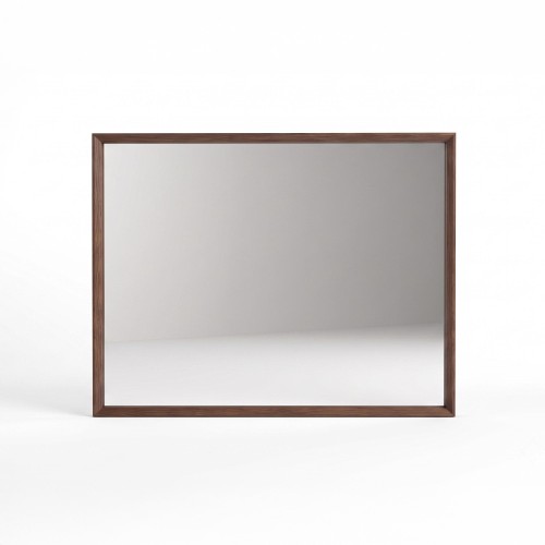 Miroir de salle de bain avec cadre en bois massif 90 x 70 cm