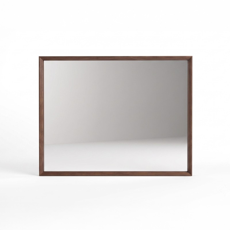 Miroir de salle de bain avec cadre en bois massif 90 x 70 cm