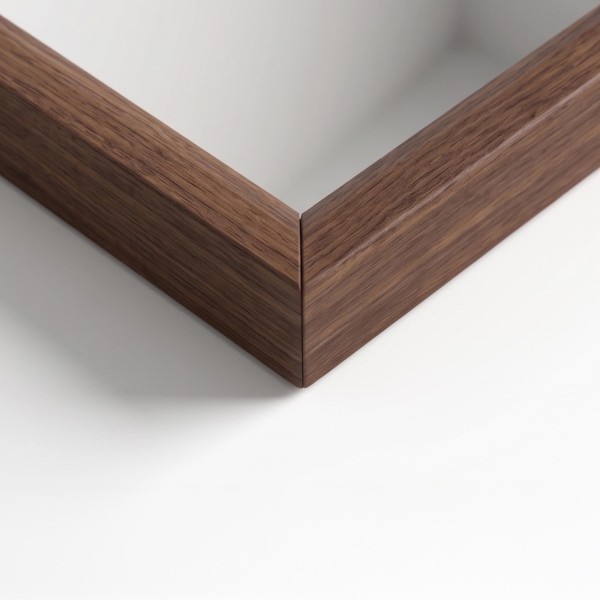 Miroir de salle de bain avec cadre en bois massif 90 x 70 cm