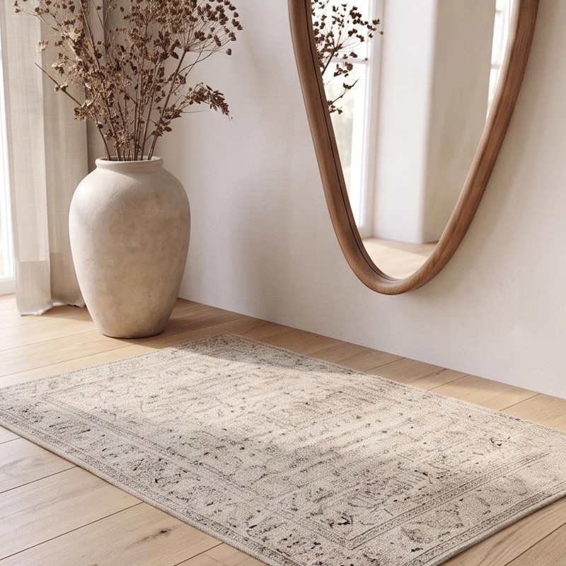 Miroir mural organique design avec cadre en bois massif 56 x 165 cm