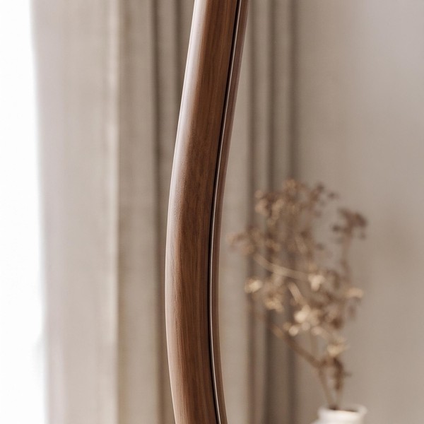 Miroir mural organique design avec cadre en bois massif 56 x 165 cm