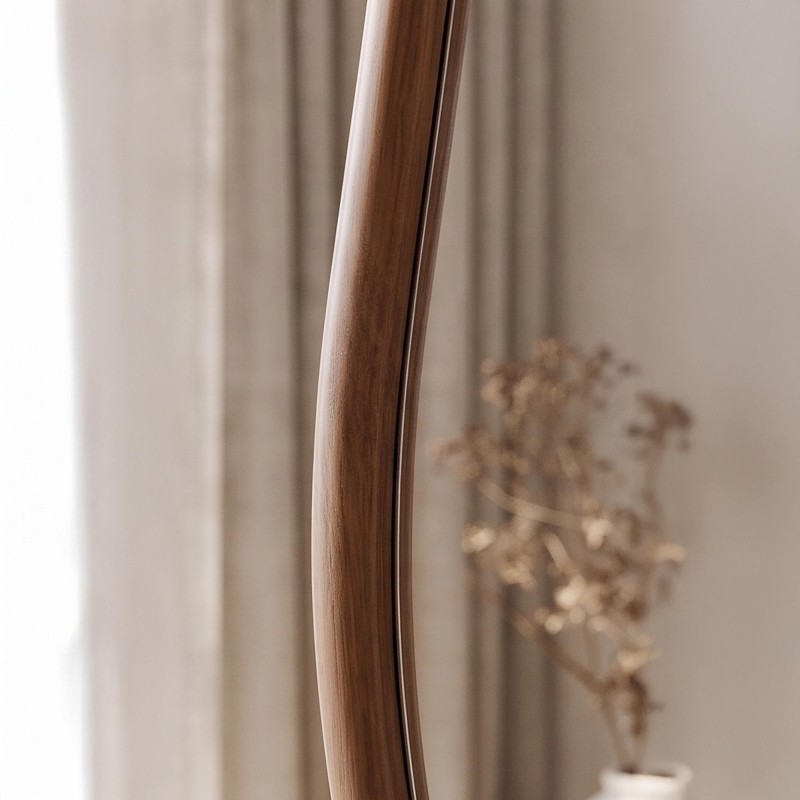 Miroir mural organique design avec cadre en bois massif 56 x 165 cm