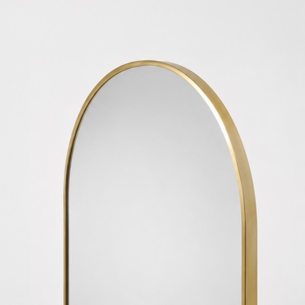 Grand miroir en arche à poser avec cadre en métal doré 60 x 165 cm