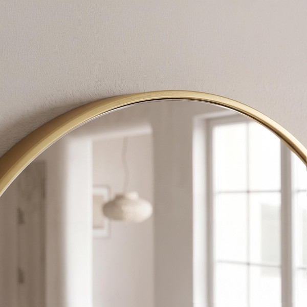 Grand miroir en arche à poser avec cadre en métal doré 60 x 165 cm