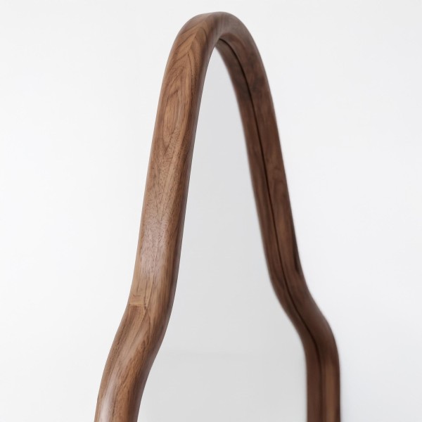 Miroir mural organique design avec cadre en bois massif 80 x 160 cm